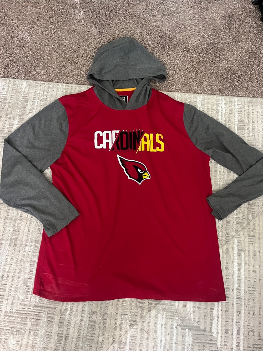 NFL Red and Gray Hooded Team Apparel Pullover with Gold Trim